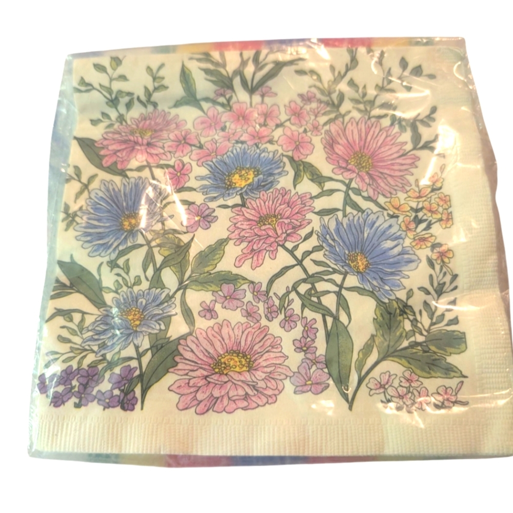 Vintage Kara  Wildflower 10x10‎ Garden Paper Napkins 1991 NIP